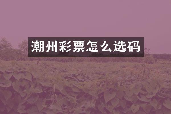 潮州彩票怎么选码