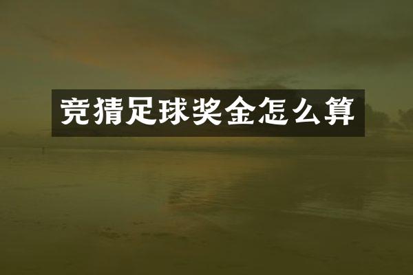 竞猜足球奖金怎么算