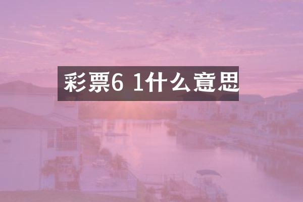彩票6 1什么意思