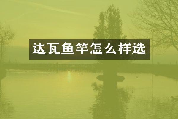 达瓦鱼竿怎么样选