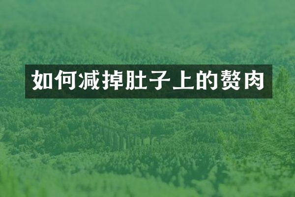 如何减掉肚子上的赘肉