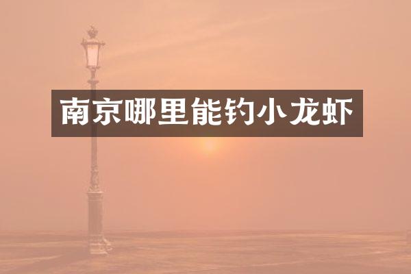 南京哪里能钓小龙虾