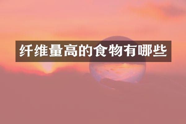 纤维量高的食物有哪些