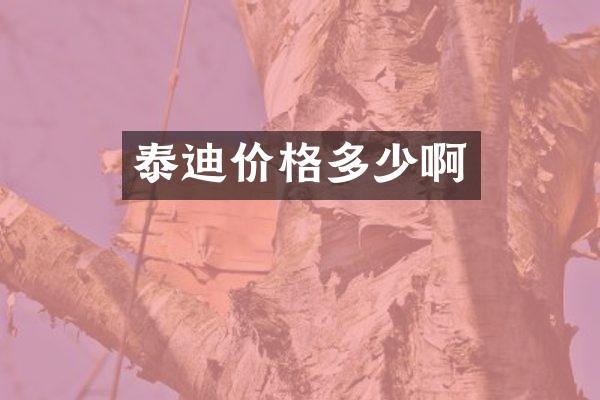 泰迪价格多少啊
