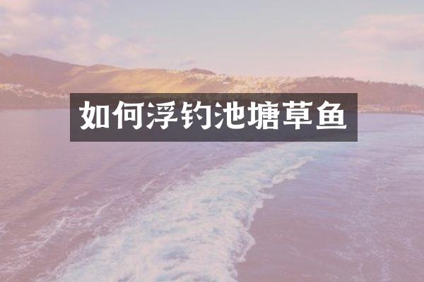 如何浮钓池塘草鱼