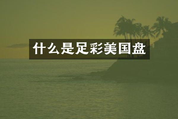 什么是足彩美国盘