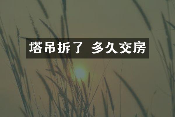 塔吊拆了 多久交房
