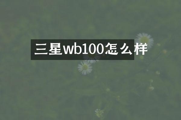 三星wb100怎么样