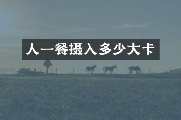 人一餐摄入多少大卡