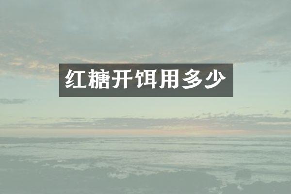 红糖开饵用多少