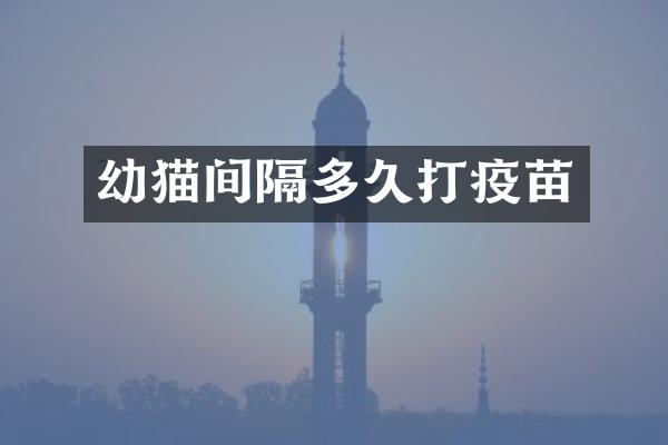 幼猫间隔多久打疫苗