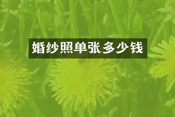 婚纱照单张多少钱