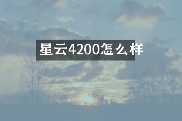 星云4200怎么样