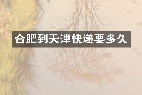 合肥到天津快递要多久