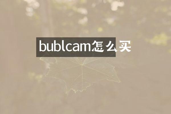 bublcam怎么买
