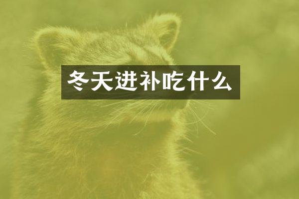 冬天进补吃什么