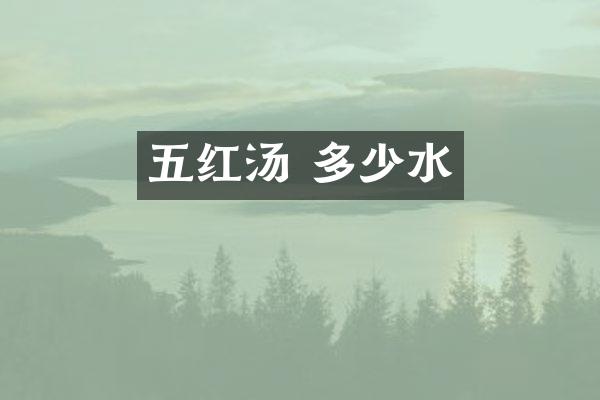 五红汤 多少水