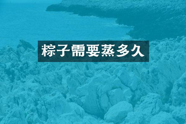 粽子需要蒸多久