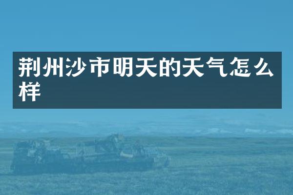 荆州沙市明天的天气怎么样