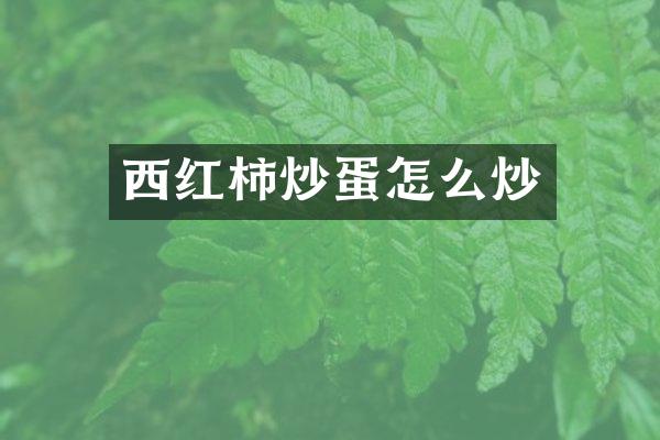 西红柿炒蛋怎么炒