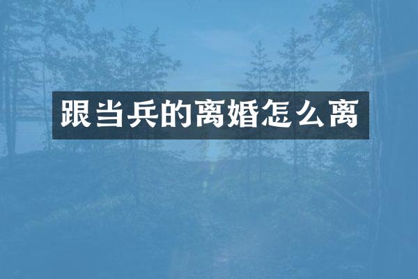 跟当兵的离婚怎么离