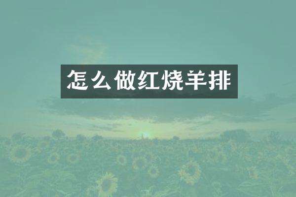 怎么做红烧羊排