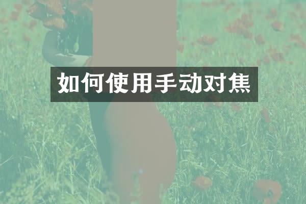 如何使用手动对焦