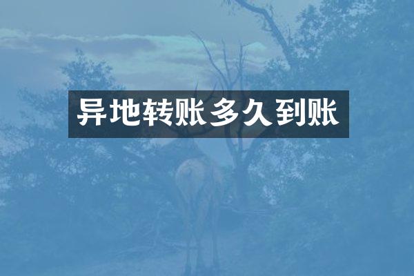 异地转账多久到账