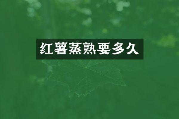 红薯蒸熟要多久