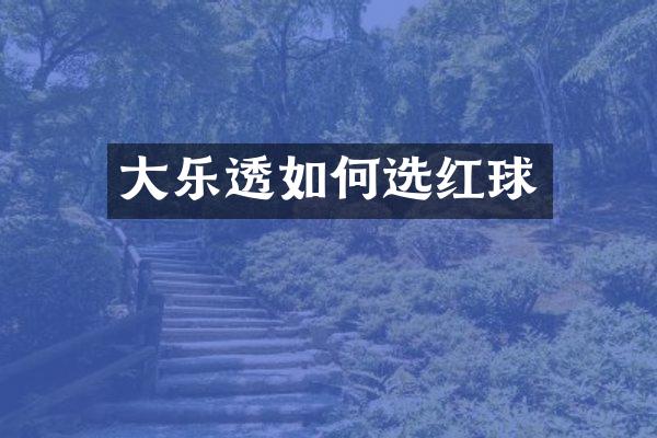 大乐透如何选红球