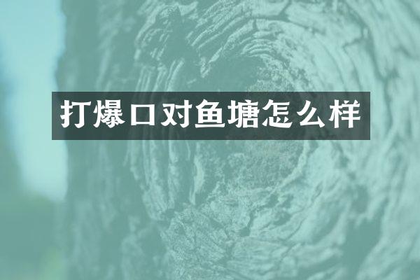 打爆口对鱼塘怎么样