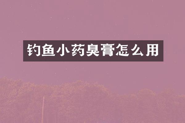 钓鱼小药臭膏怎么用