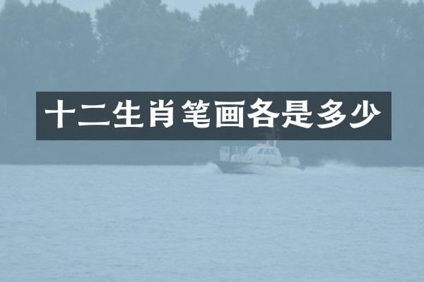 十二生肖笔画各是多少