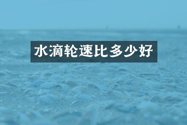 水滴轮速比多少好