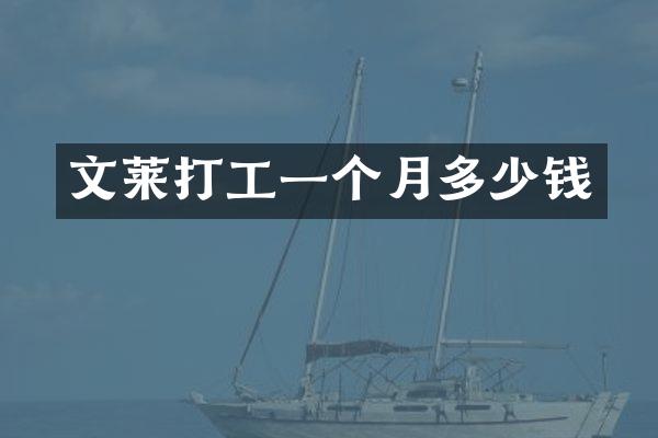 文莱打工一个月多少钱