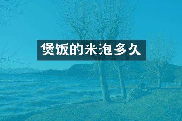 煲饭的米泡多久