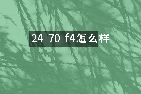 24 70 f4怎么样