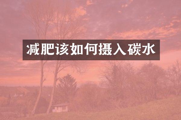 减肥该如何摄入碳水