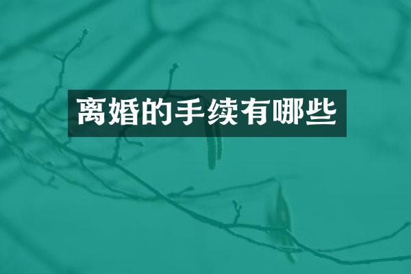 离婚的手续有哪些