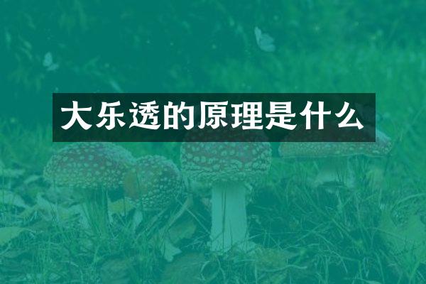 大乐透的原理是什么