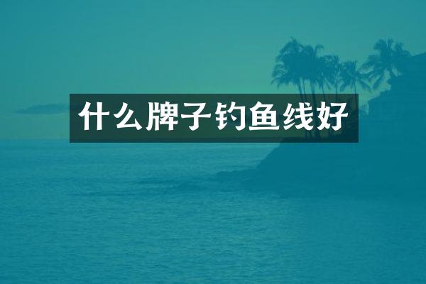 什么牌子钓鱼线好