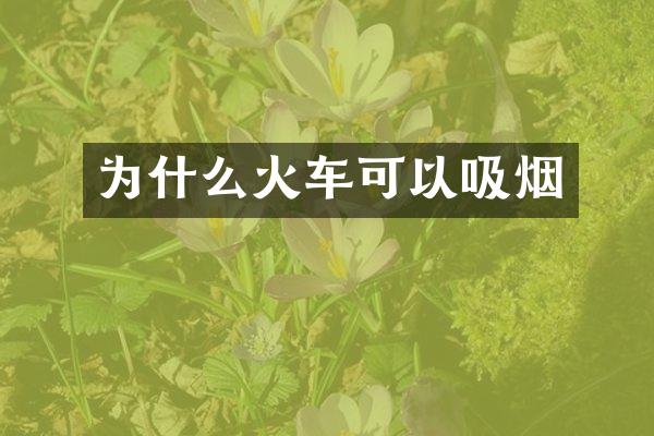 为什么火车可以吸烟
