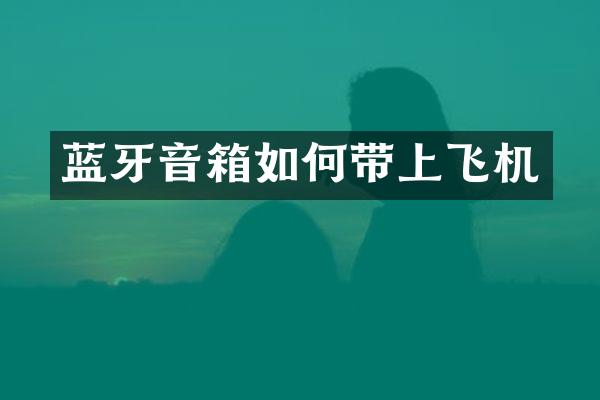 蓝牙音箱如何带上飞机