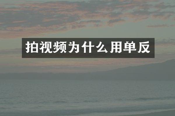 拍视频为什么用单反