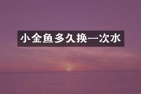 小金鱼多久换一次水