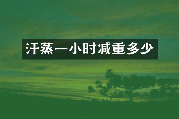 汗蒸一小时减重多少