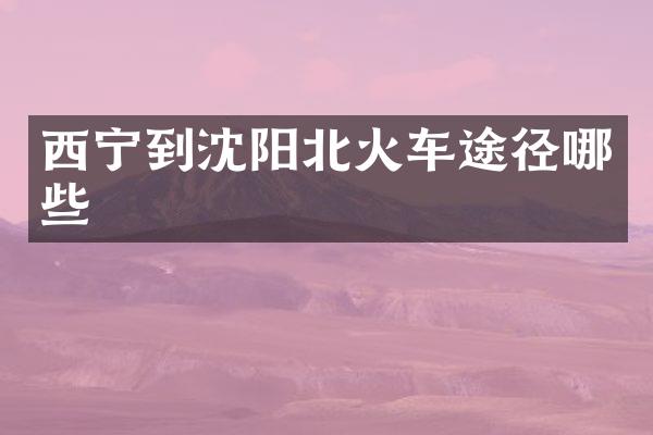 西宁到沈阳北火车途径哪些