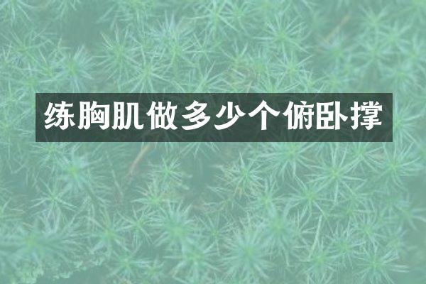 练胸肌做多少个俯卧撑