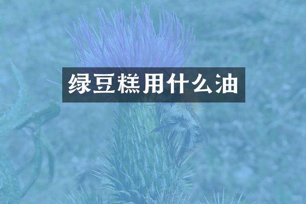 绿豆糕用什么油