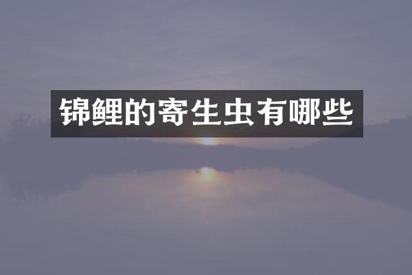 锦鲤的寄生虫有哪些